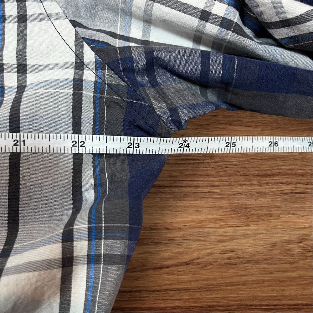 U.S. Polo Assn. Mens Classic Navy‎ Plaid Long Sleeve Button-Down Shirt Men’s L - Picture 4 of 5